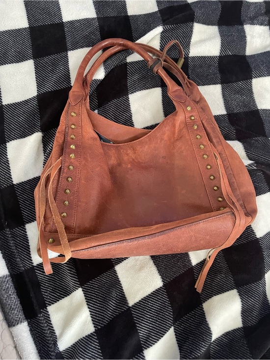 Lucky Brand Handbags - Lucky Brand Rust Brown Leather Hobo Bag with Stud Details 
GUC